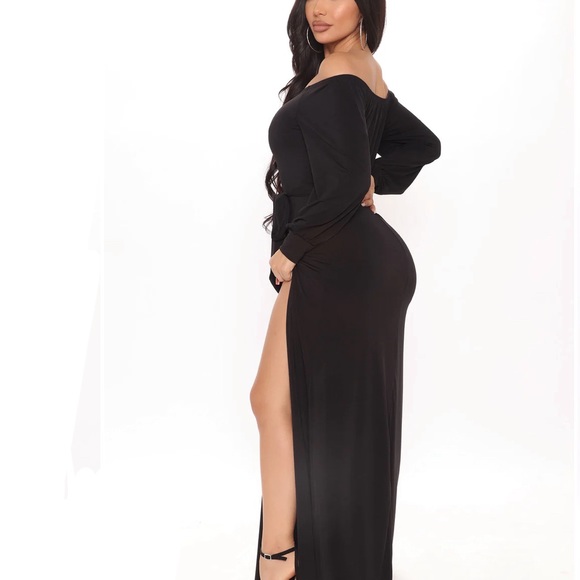 FASHION NOVA Cancun Maxi Dress Black Size Medium NEW WITH TAGS - Picture 2 of 5
